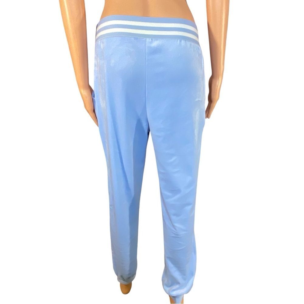 No Boundaries Soft Cozy Blue Joggers Juniors Size Medium 7-9 Rhinestone Flower - Picture 3 of 7